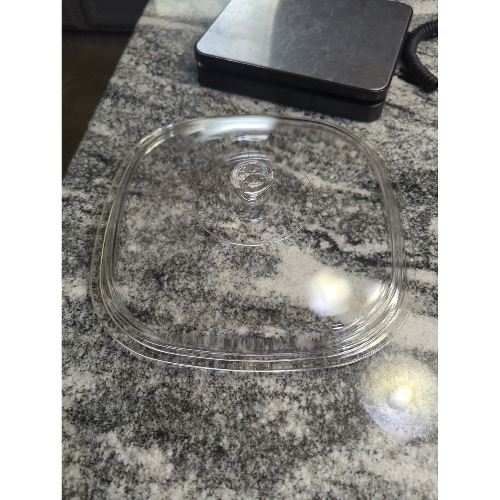 Vintage PYREX P-10-C-1 Clear Glass Square Replacement Lid ONLY